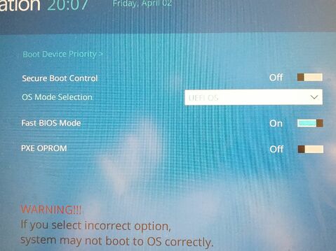 BIOS samsung: desativando secure boot